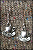 Cup and Saucer earrings, silver plated fish hooks, £6